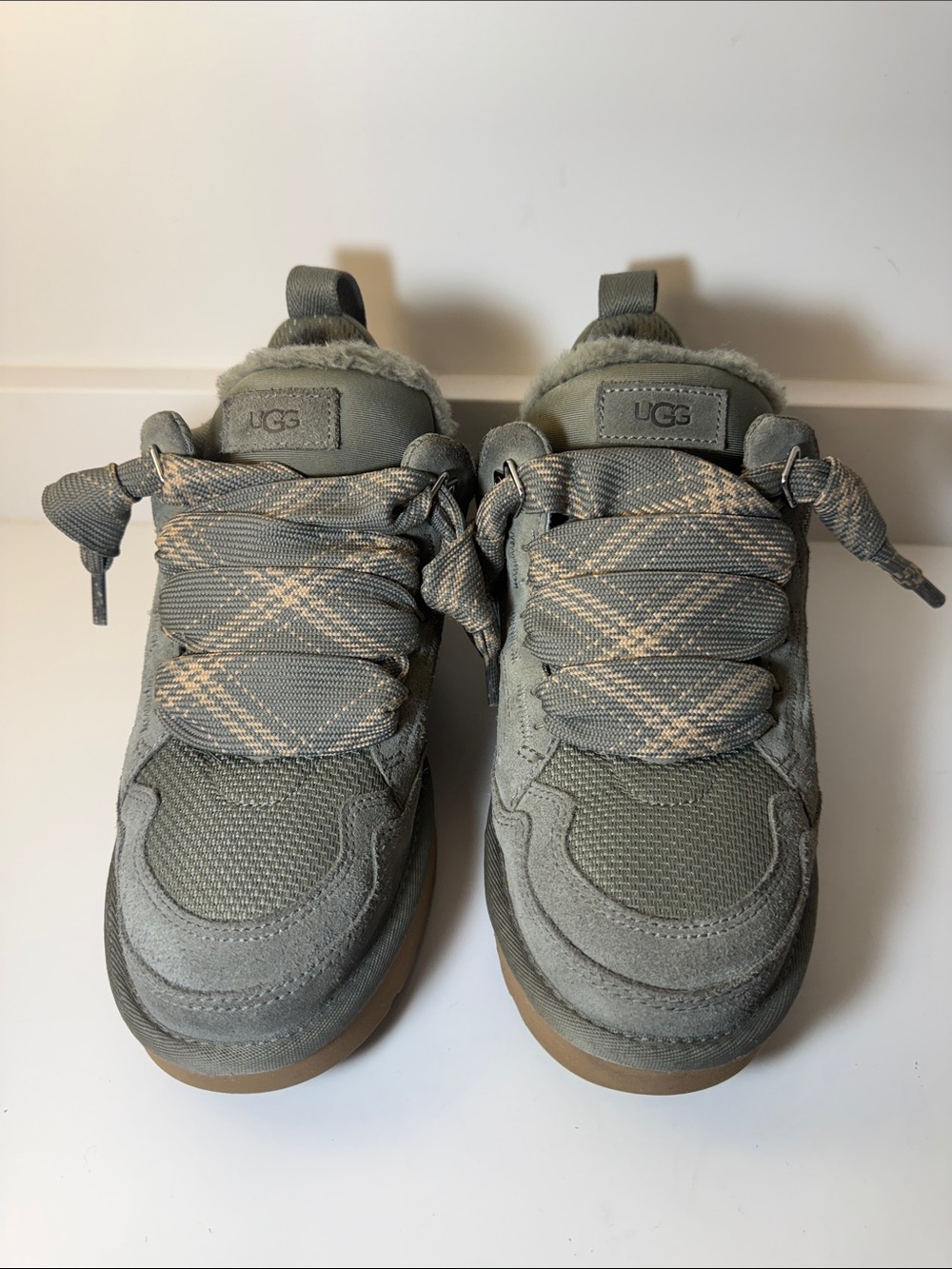 UGG Olive Green Suede & Mesh Lowmel Sneakers